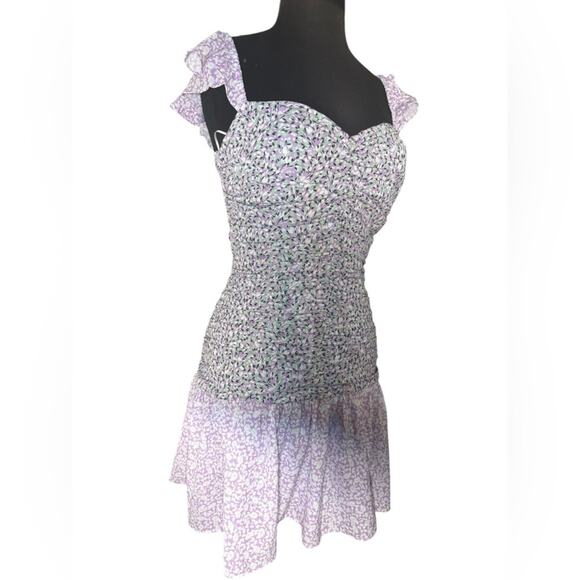 French Connection Enora Breya Verona Ruched Mini Dress Womens Sz 6 NWT Romantic - Picture 3 of 9